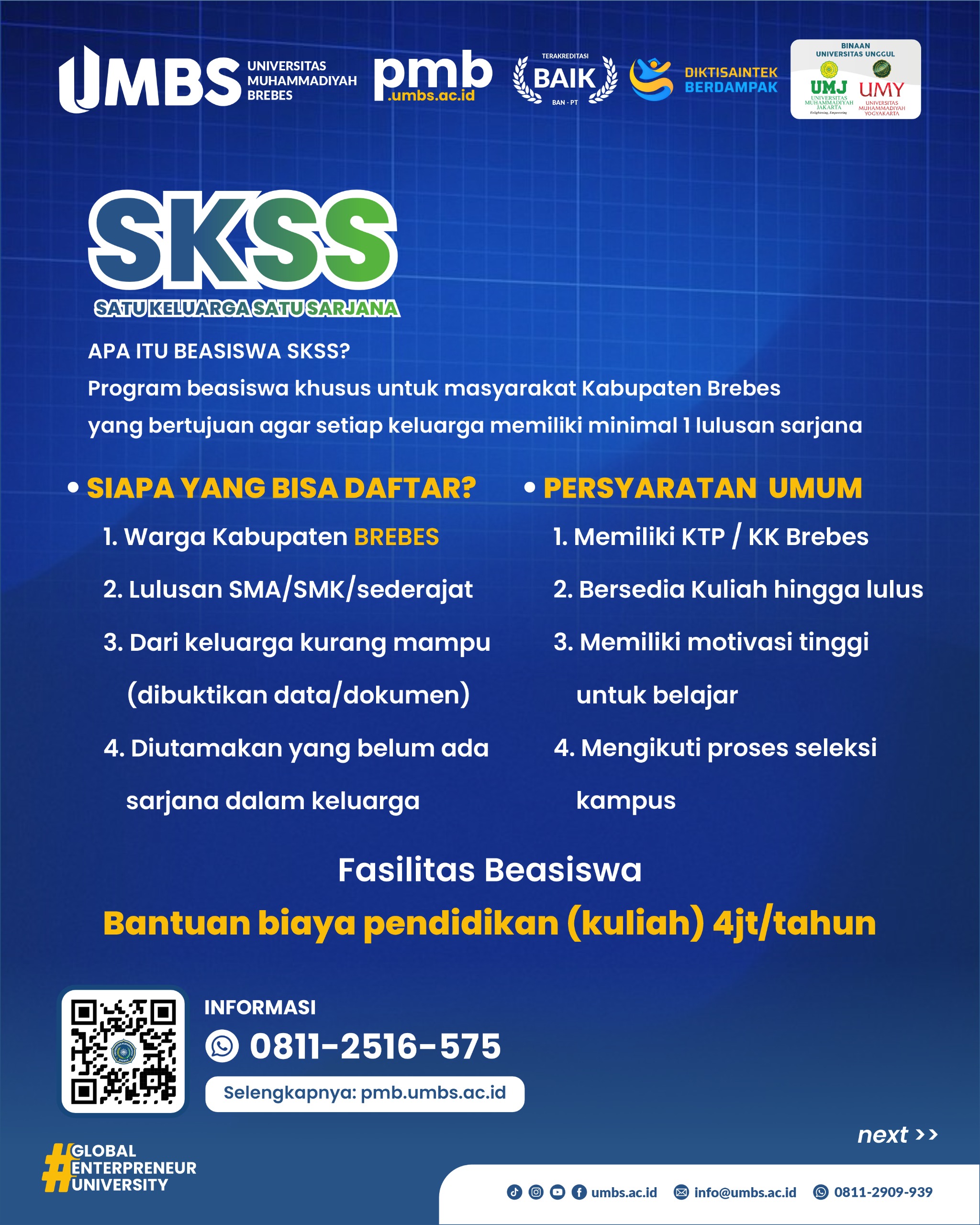 ATURAN BEASISWA SATU KELUARGA SATU SARJANA (SKSS)